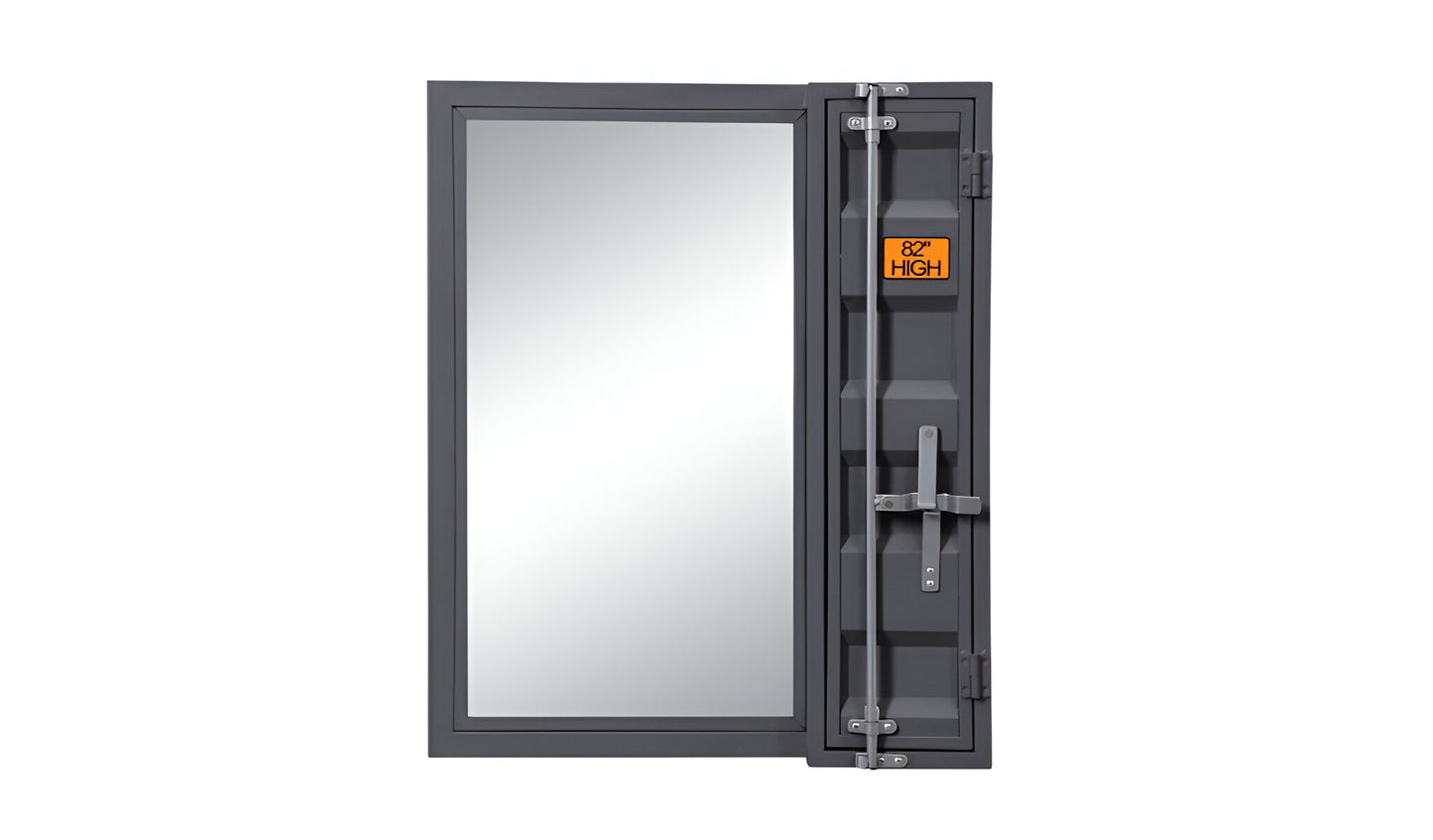 Gunmetal Metal Framed Mounted Dresser Mirror