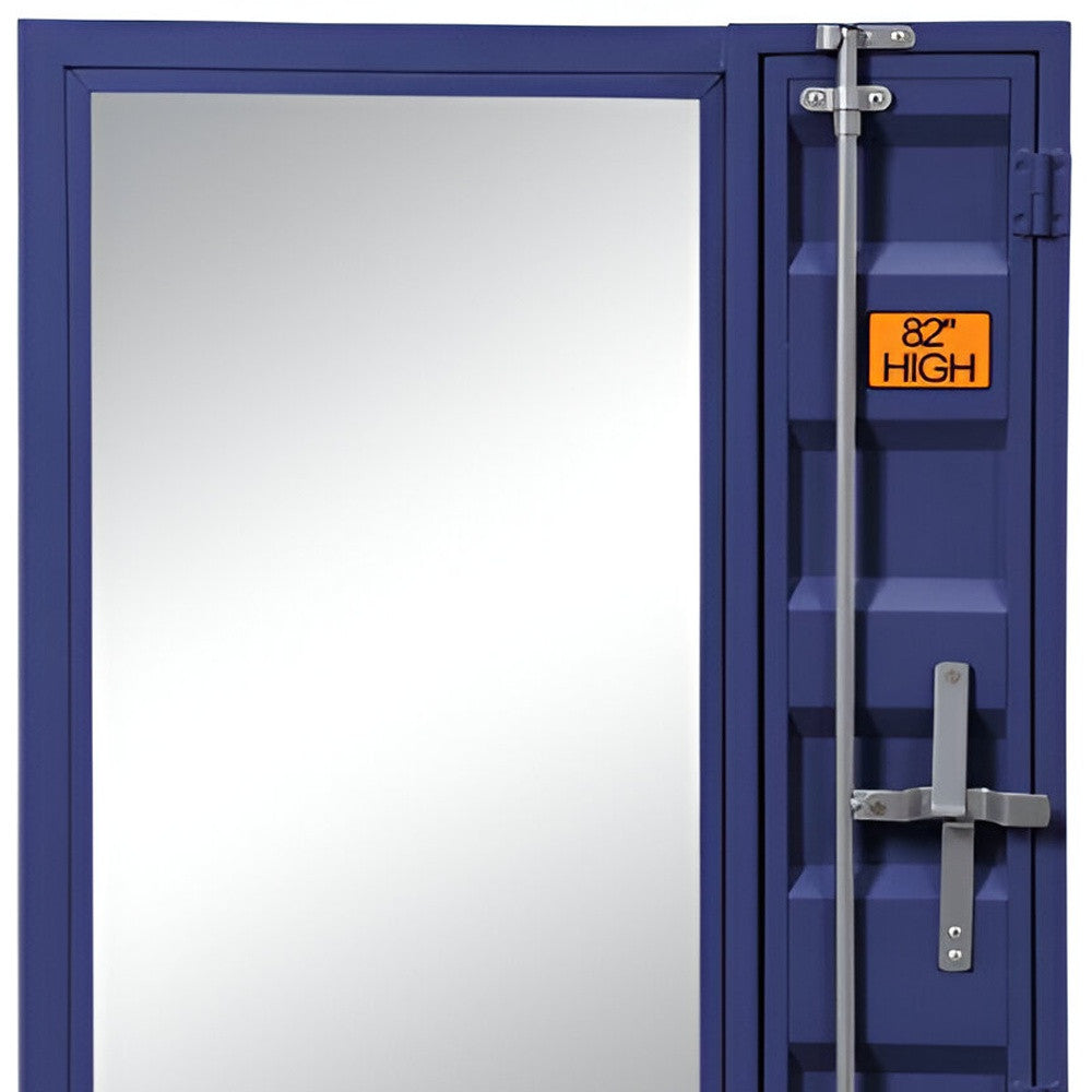Blue Metal Framed Dresser Mirror