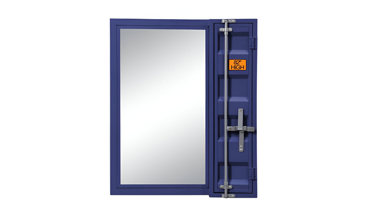 Blue Metal Framed Dresser Mirror
