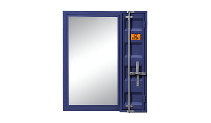 Blue Metal Framed Dresser Mirror