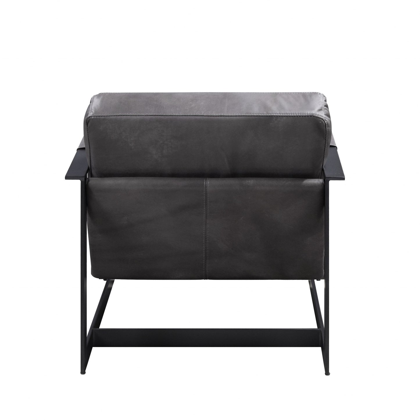 Gray & Steel Blue Top Grain Leather Arm Chair