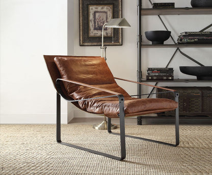 Brandy Chocolate Top Grain Leather Lounge Chair
