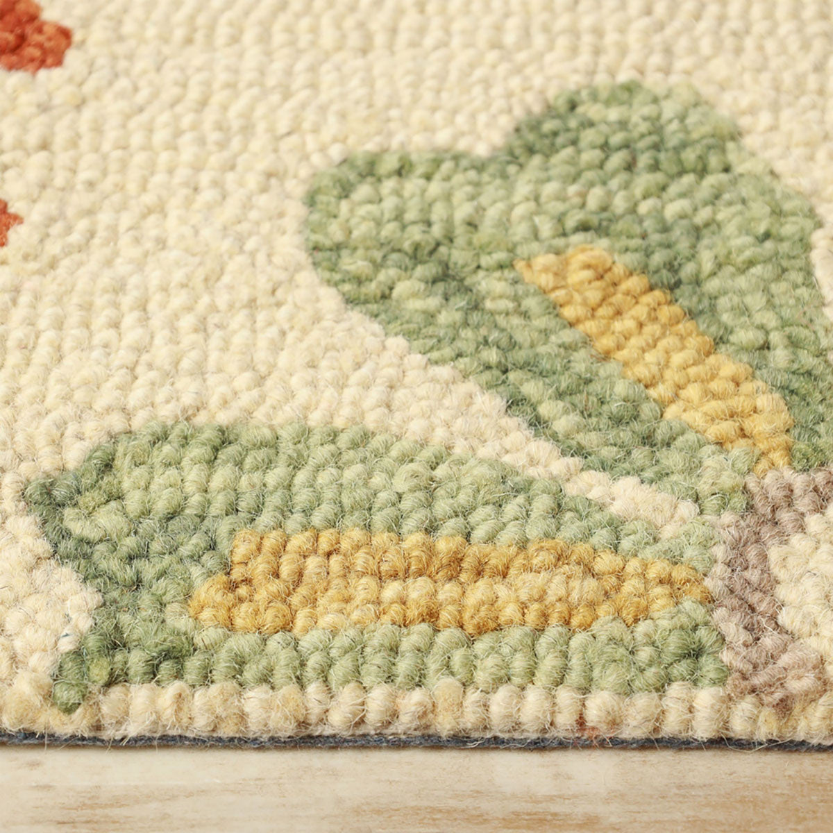 8 x 10 Cream Wool Medallion Tufted Handmade Stain Resistant Rug