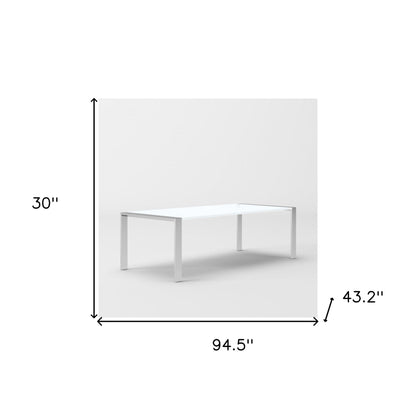 White And Silver Stainless Steel Dining Table