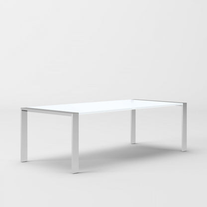 White And Silver Stainless Steel Dining Table