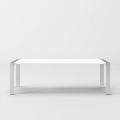 White And Silver Stainless Steel Dining Table