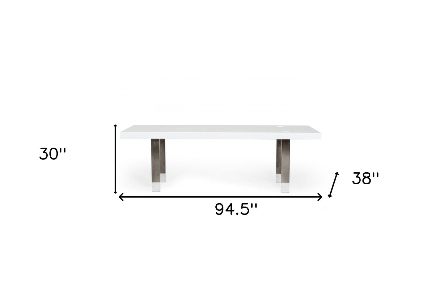 White And Gray Stainless Steel Dining Table