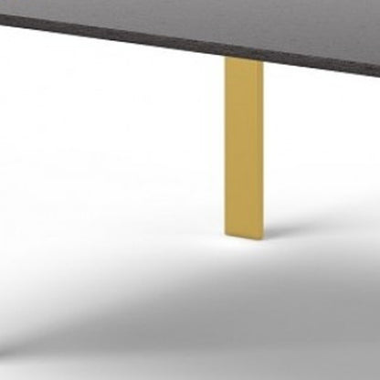 Gray And Brass Stainless Steel Dining Table