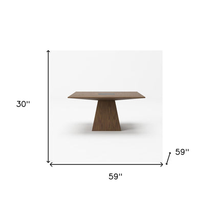 Walnut Square Solid Manufactured Wood Dining Table