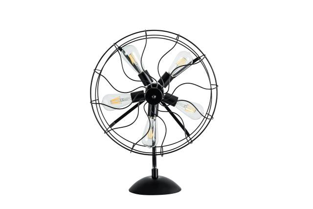 Black Industrial Fan Design Table Lamp