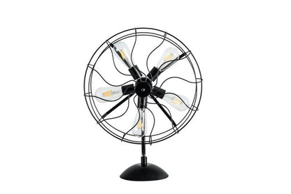 Black Industrial Fan Design Table Lamp