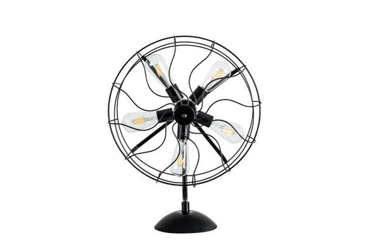 Black Industrial Fan Design Table Lamp