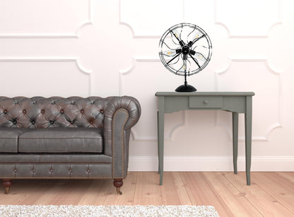 Black Industrial Fan Design Table Lamp