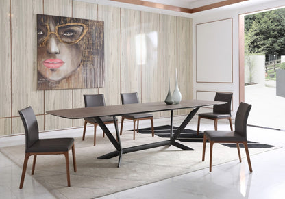 Gray And Black Ceramic And Metal Trestle Base Dining Table