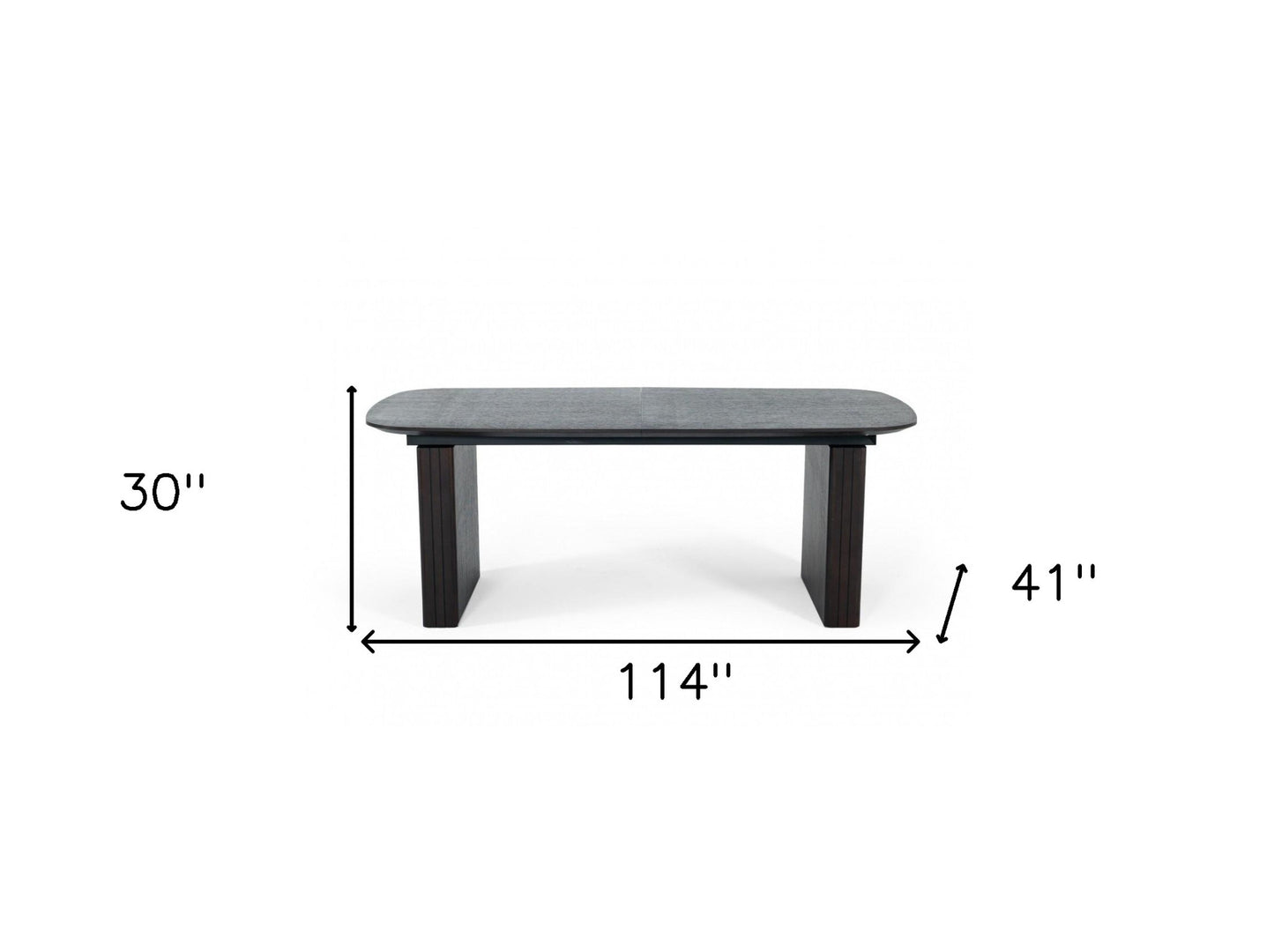 Smoked Rectangular Manufactured Wood Self-Storing Leaf Dining Table