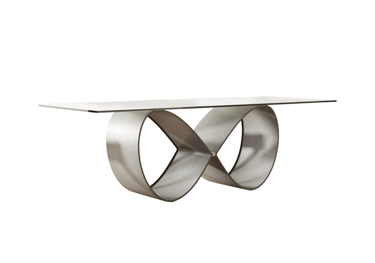 Clear And Grey Rectangular Glass And Metal Dining Table