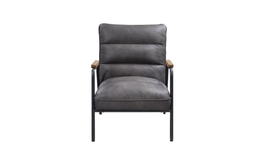 Henry Gray Leather Accent Chair