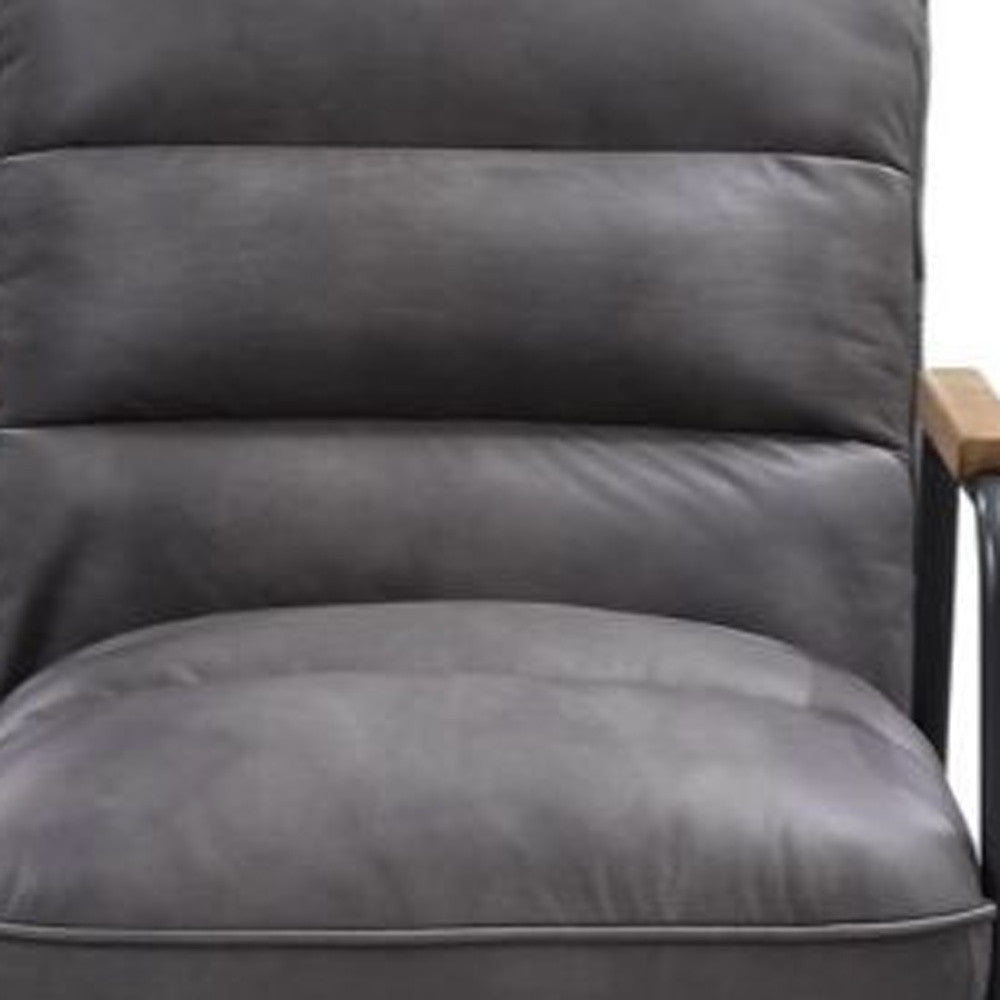 Henry Gray Leather Accent Chair