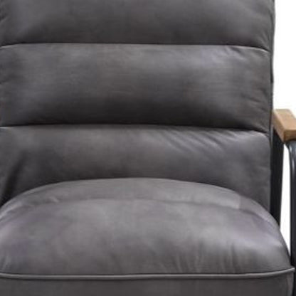 Henry Gray Leather Accent Chair