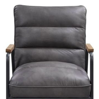 Henry Gray Leather Accent Chair