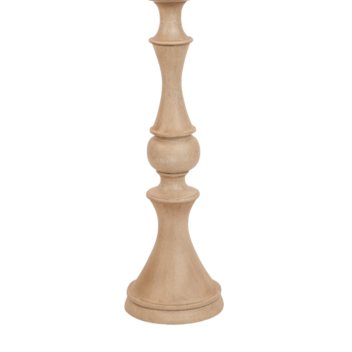 Brown Polyresin Floor Lamp w/ Beige Linen Shade