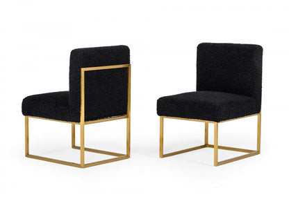 Black & Gold Upholstered Parsons Chair