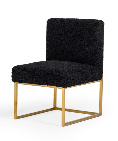 Black & Gold Upholstered Parsons Chair