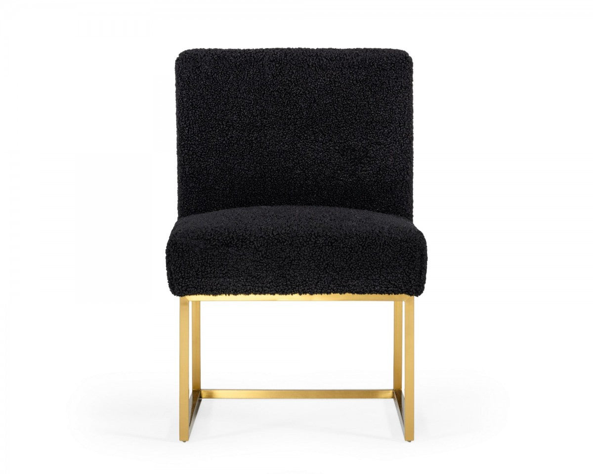 Black & Gold Upholstered Parsons Chair