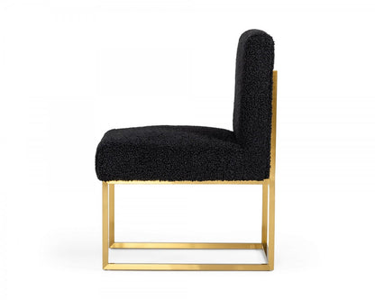 Black & Gold Upholstered Parsons Chair