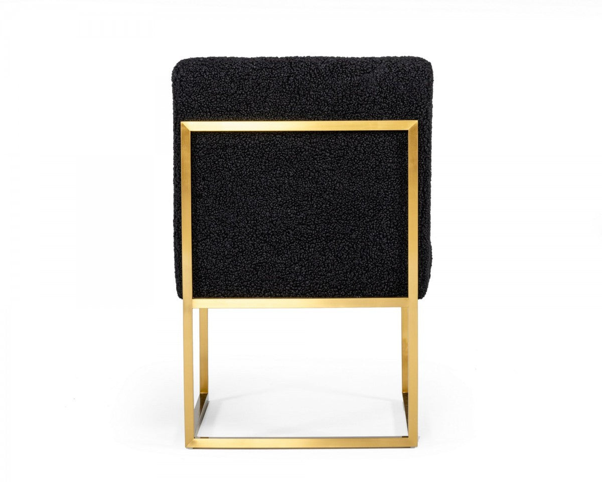 Black & Gold Upholstered Parsons Chair
