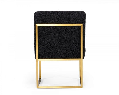 Black & Gold Upholstered Parsons Chair