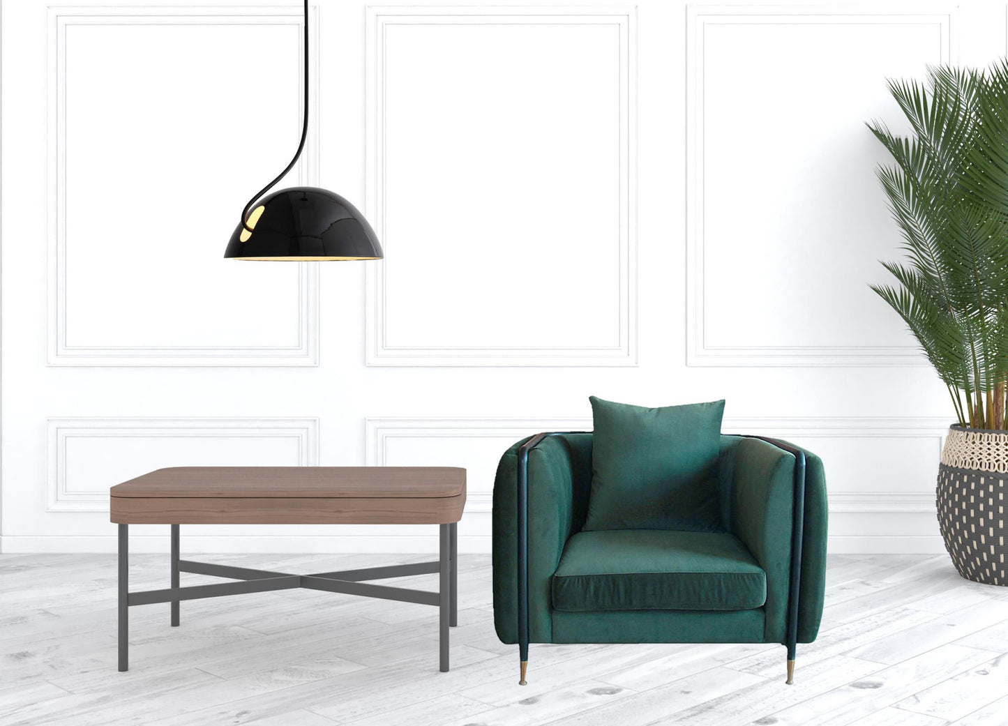 Ezra Green Velvet Arm Chair