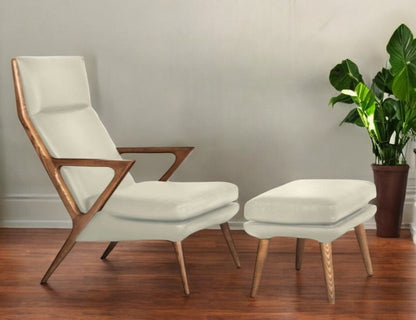 Reese Faux Leather Lounge Chair w/ Ottoman