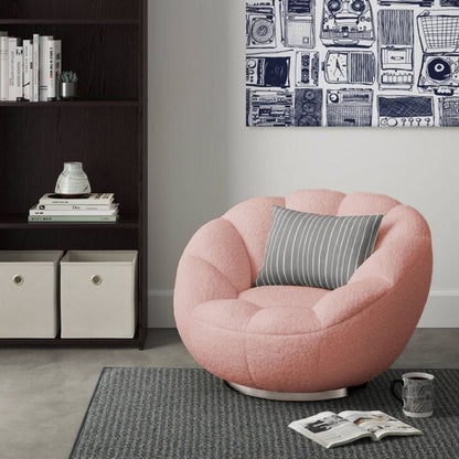Pink Shell Swivel Barrel Chair