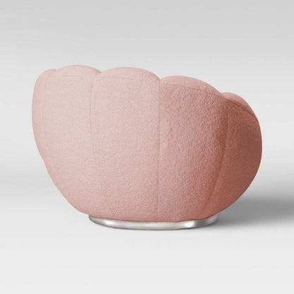 Pink Shell Swivel Barrel Chair