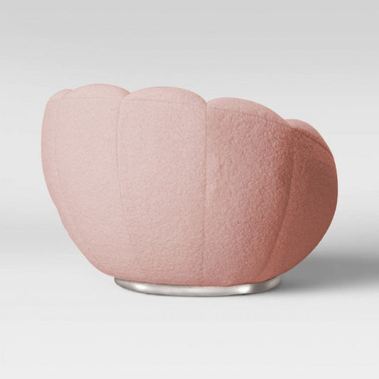 Pink Shell Swivel Barrel Chair