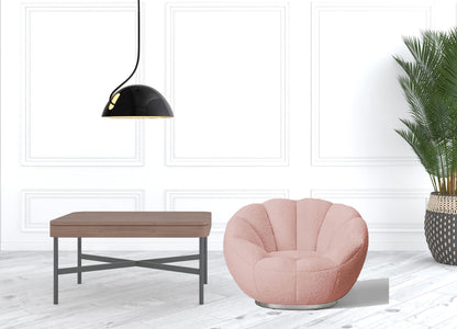 Pink Shell Swivel Barrel Chair