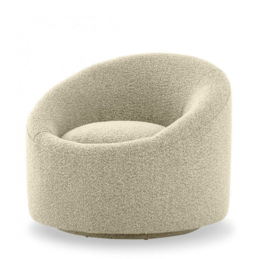 Beige Swivel Barrel Chair