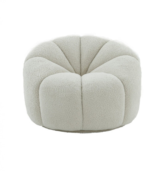 White Sherpa Round Lounge Chair