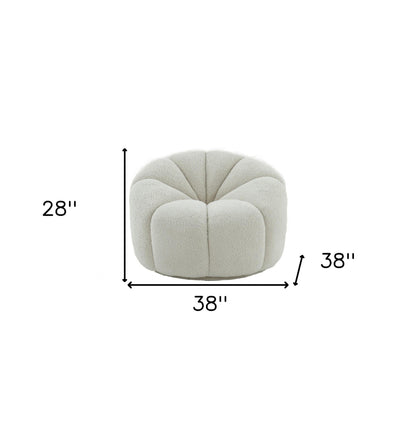 White Sherpa Round Lounge Chair