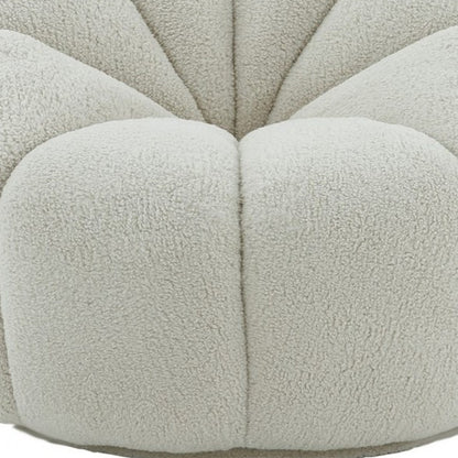 White Sherpa Round Lounge Chair