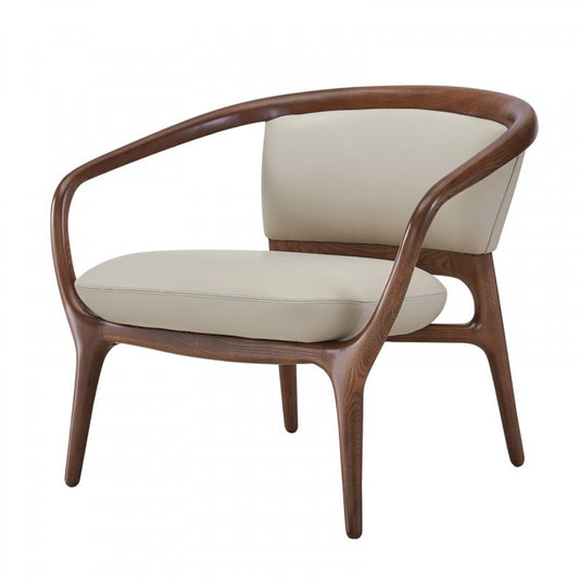 Edwin Faux Leather Beige Lounge Chair