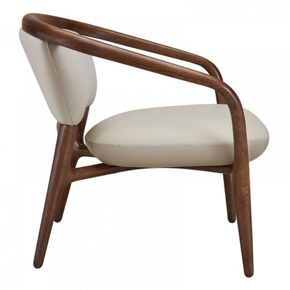 Edwin Faux Leather Beige Lounge Chair