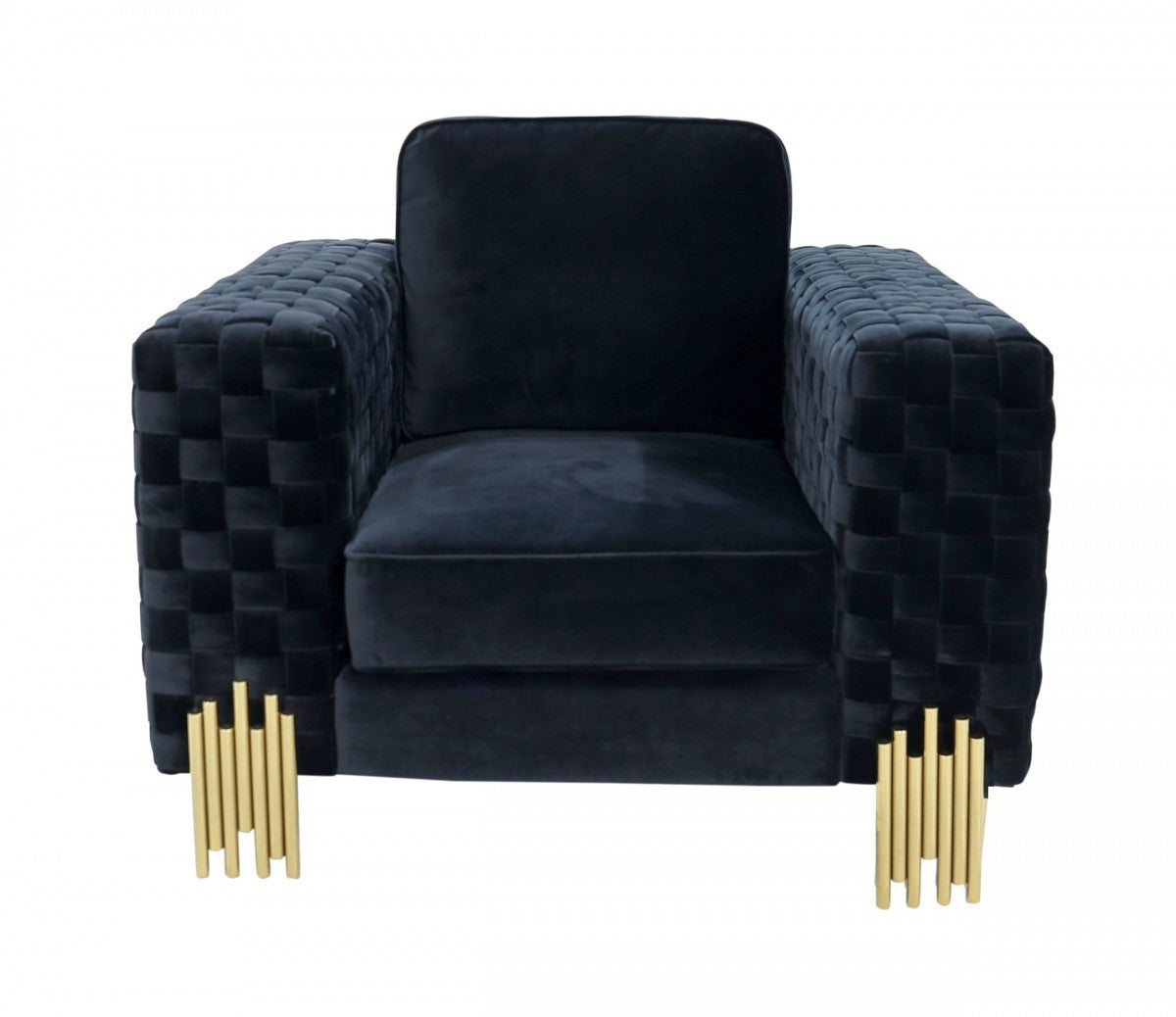 Black & Gold Velvet Arm Chair
