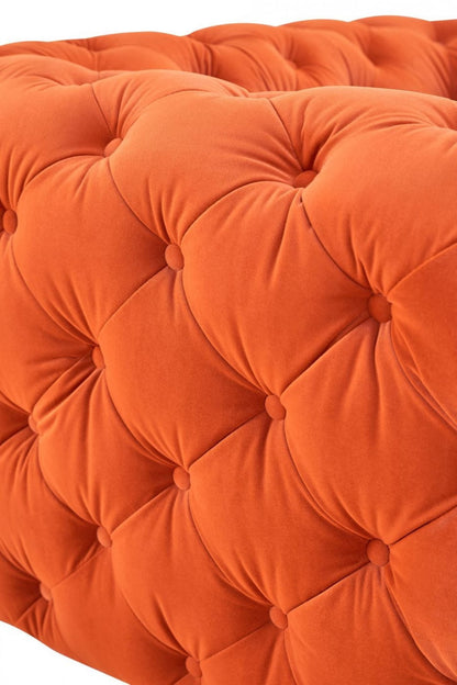 Overly Orange Velvet Arm Chair
