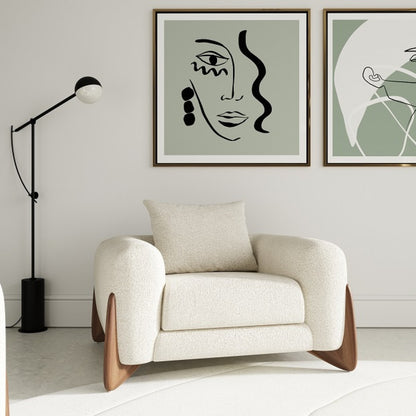 Cream & Brown Sherpa Arm Chair