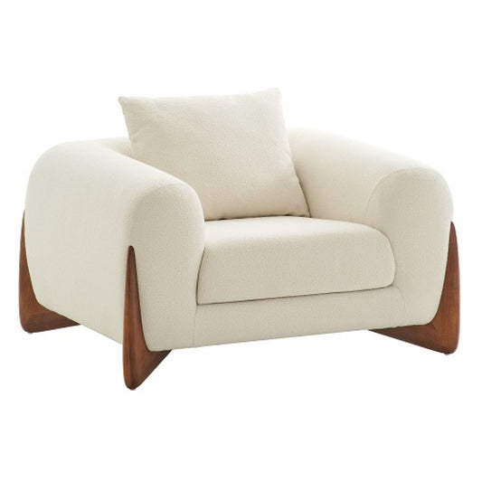 Cream & Brown Sherpa Arm Chair