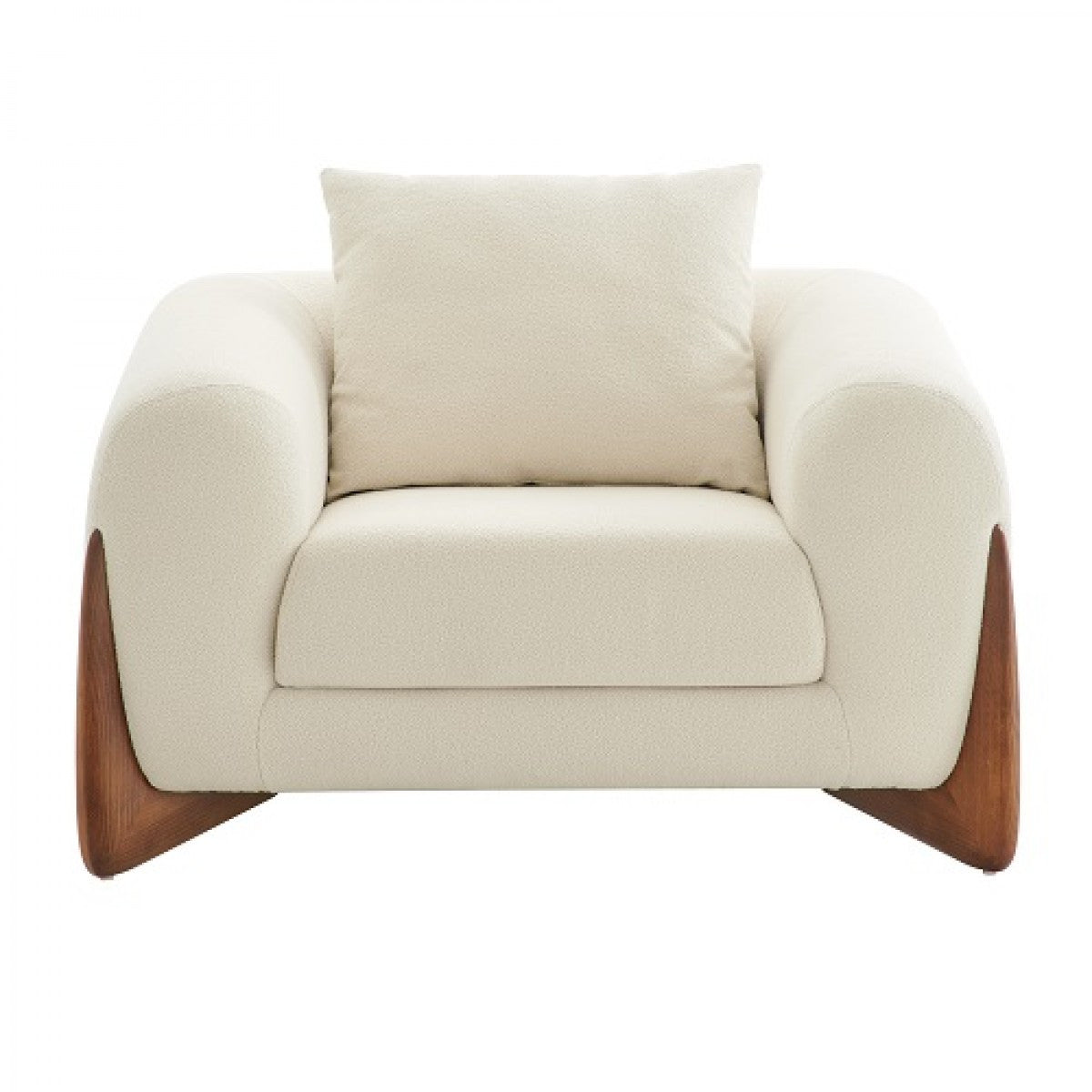 Cream & Brown Sherpa Arm Chair