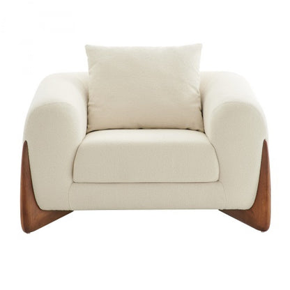 Cream & Brown Sherpa Arm Chair
