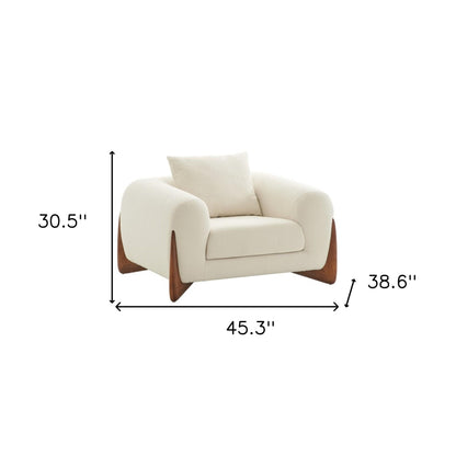 Cream & Brown Sherpa Arm Chair